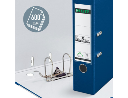 ARCHIVADOR DE PALANCA LEITZ 180 DIN A4 MAXI POLIPROPILENO LOMO 80 MM COLOR AZUL