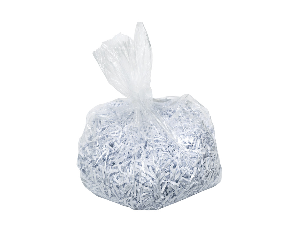 BOLSA DE RESIDUOS REXEL PLASTICO PARA DESTRUCTORA AUTO+600/750 CAPACIDAD 175 LITROS PAQUETE DE 20 UNIDADES