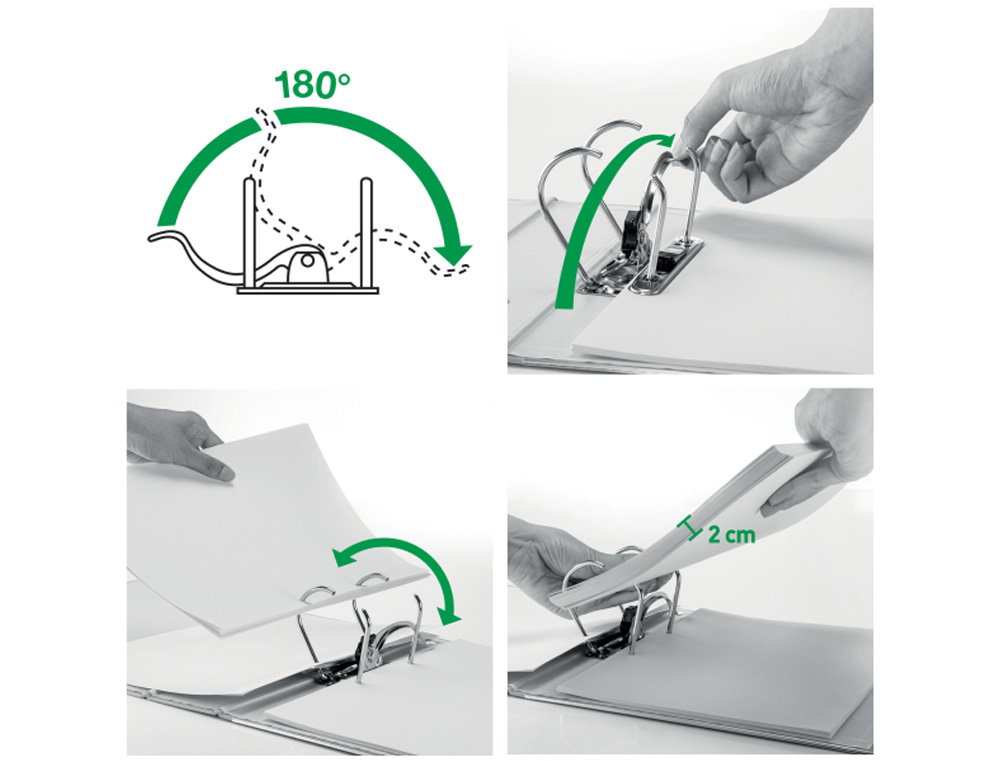 ARCHIVADOR DE PALANCA LEITZ ACTIVE SOLID POLYFOAM 180 DIN A4 LOMO 82 MM COLOR VERDE