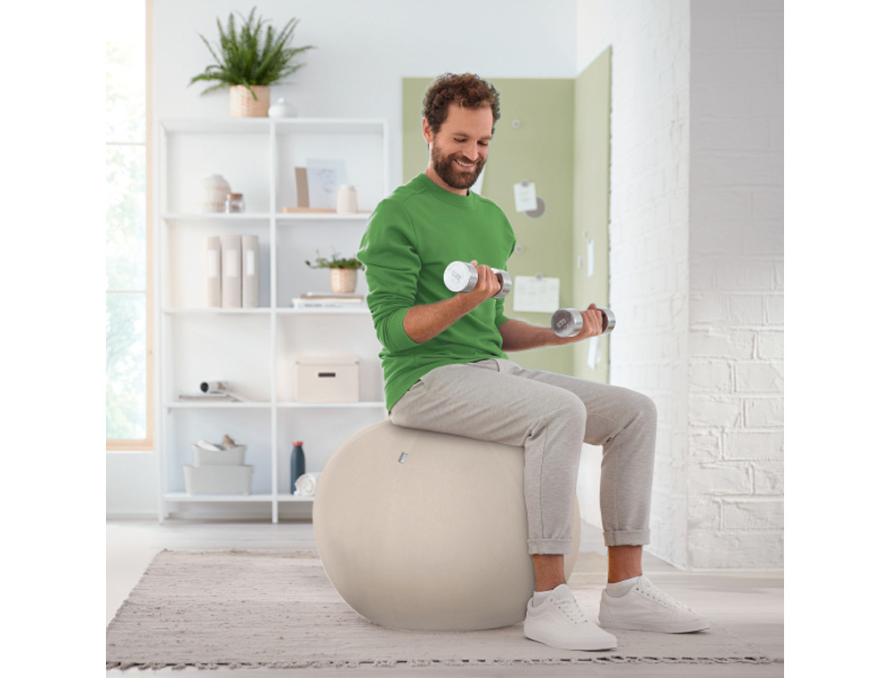 BALON DE ASIENTO LEITZ ACTIVE 65 CM ANTIDESLIZANTE COLOR GRIS