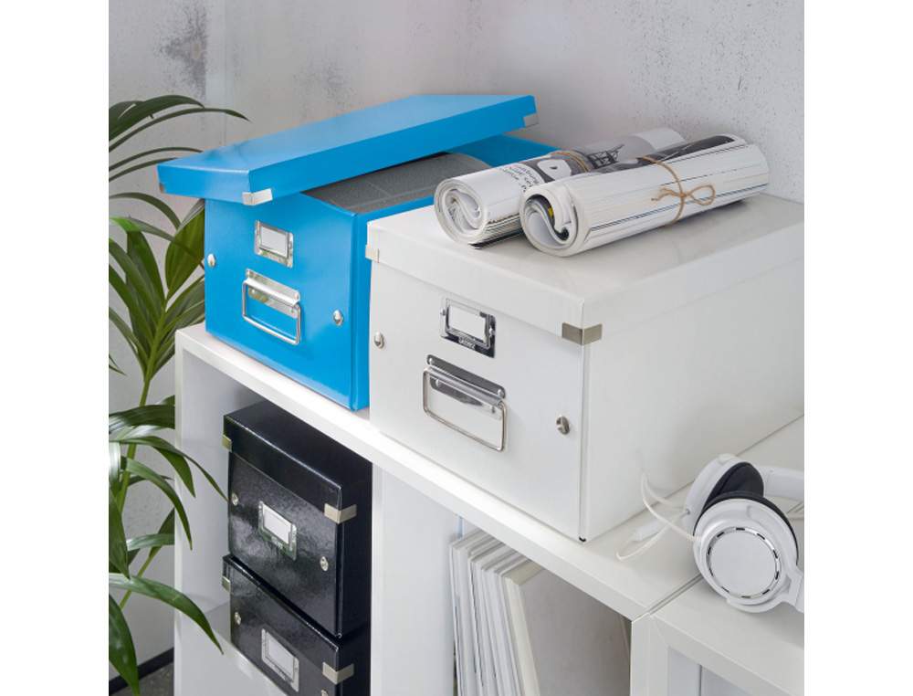CAJA DE ALMACENAMIENTO LEITZ CLICK&STORE MEDIANA COLOR AZUL 281X200X369 MM