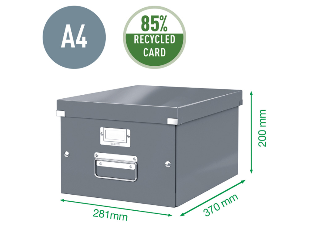 CAJA DE ALMACENAMIENTO LEITZ CLICK&STORE MEDIANA COLOR AZUL 281X200X369 MM