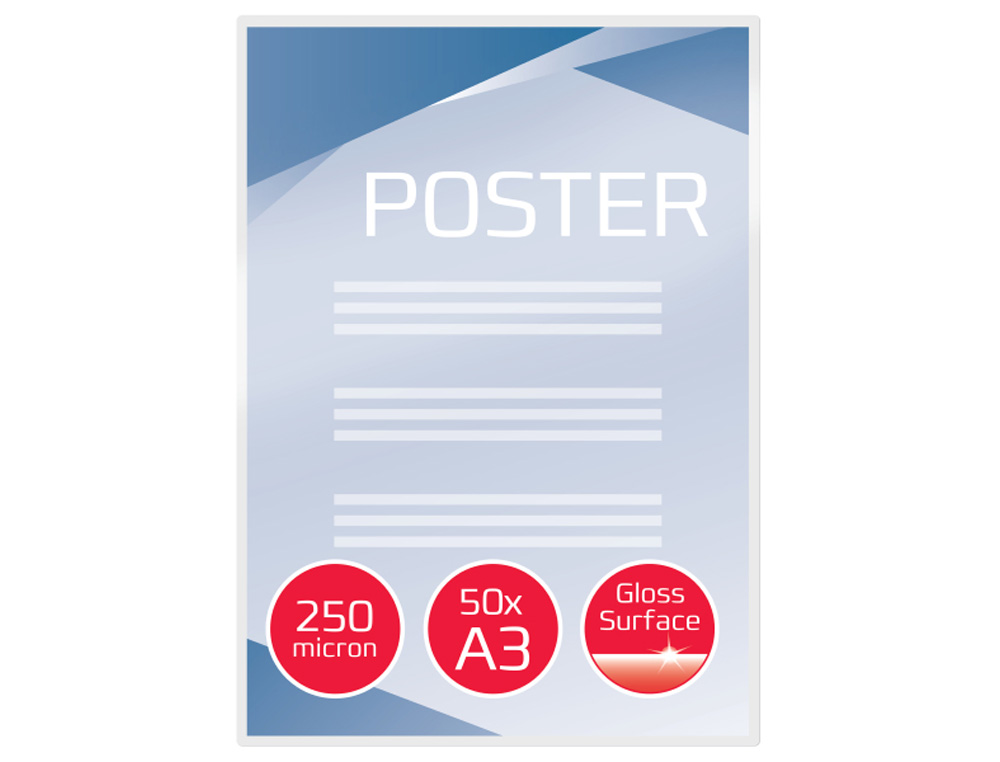 BOLSA DE PLASTIFICAR GBC DIN A3 2X250 MC CAJA DE 50 UNIDADES