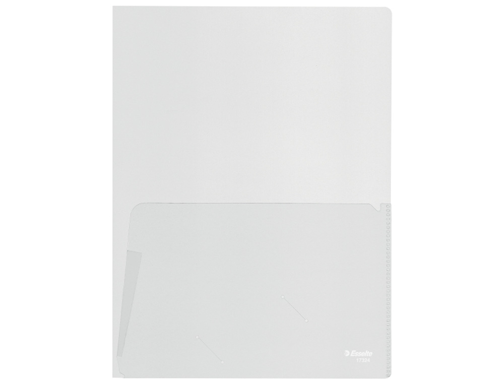 CARPETA DOSSIER ESSELTE DIN A4 DOS BOLSAS CANGURO POLIPROPILENO 180 MC TRANSPARENTE BOLSA DE 5