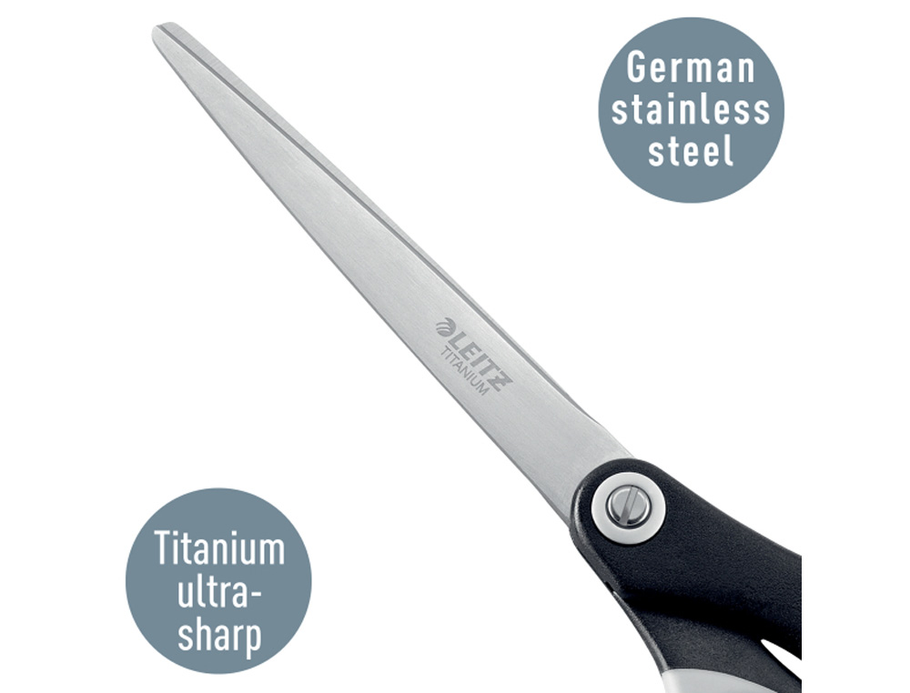 TIJERA LEITZ PREMIUM TITANIUM 180 MM COLOR NEGRO