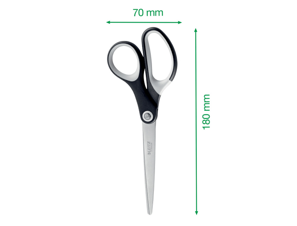 TIJERA LEITZ PREMIUM TITANIUM 180 MM COLOR NEGRO