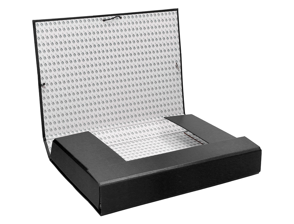CARPETA PROYECTOS LIDERPAPEL FOLIO LOMO 90MM CARTON FORRADO NEGRA