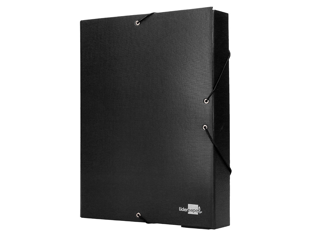 CARPETA PROYECTOS LIDERPAPEL FOLIO LOMO 90MM CARTON FORRADO NEGRA