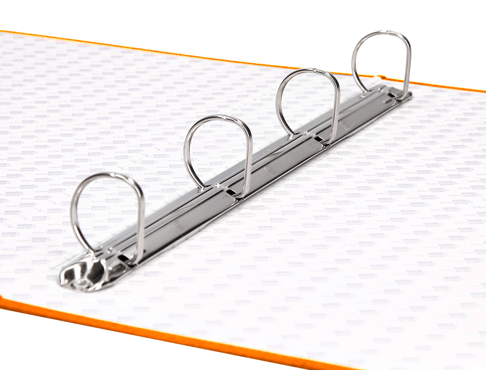 CARPETA DE 4 ANILLAS 25MM MIXTAS LIDERPAPEL FOLIO CARTON FORRADO PAPER COAT NARANJA