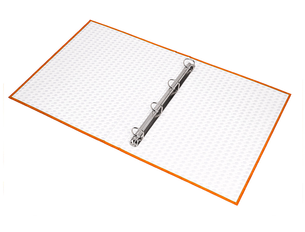CARPETA DE 4 ANILLAS 25MM MIXTAS LIDERPAPEL FOLIO CARTON FORRADO PAPER COAT NARANJA