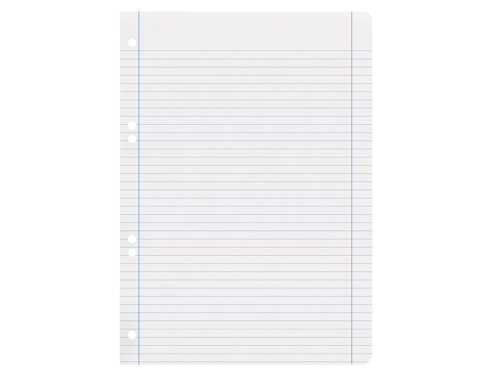 RECAMBIO LIDERPAPEL A5 100 H 100GR HORIZONTAL DOBLE MARGEN 6 TALADROS