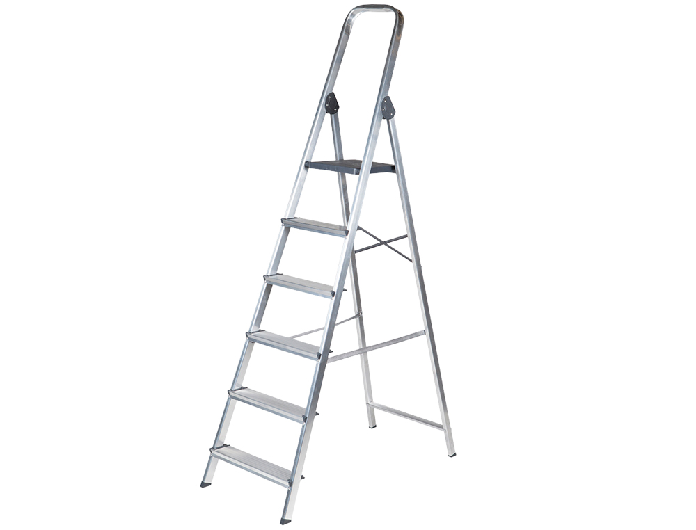 ESCALERA Q-CONNECT DE ALUMINIO 6 PELDAÑOS 1203X510X1895 MM PESO MAXIMO 150 KG EN-131