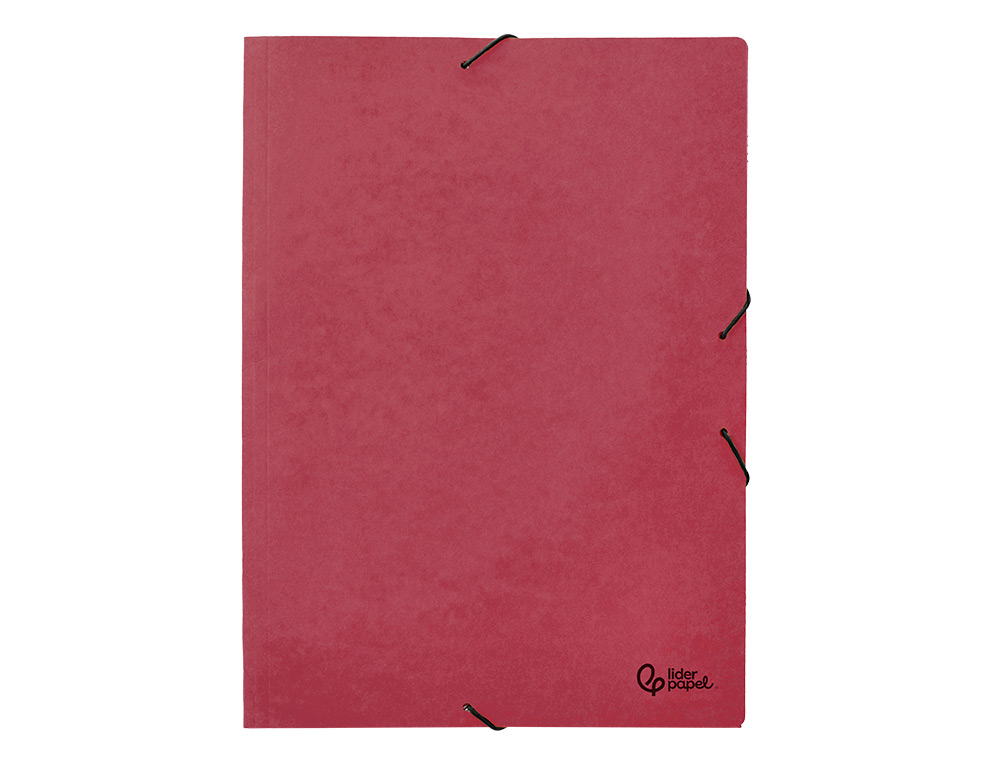 CARPETA LIDERPAPEL GOMAS TRES SOLAPAS CARTON PRESPAN A3 COLOR ROJO