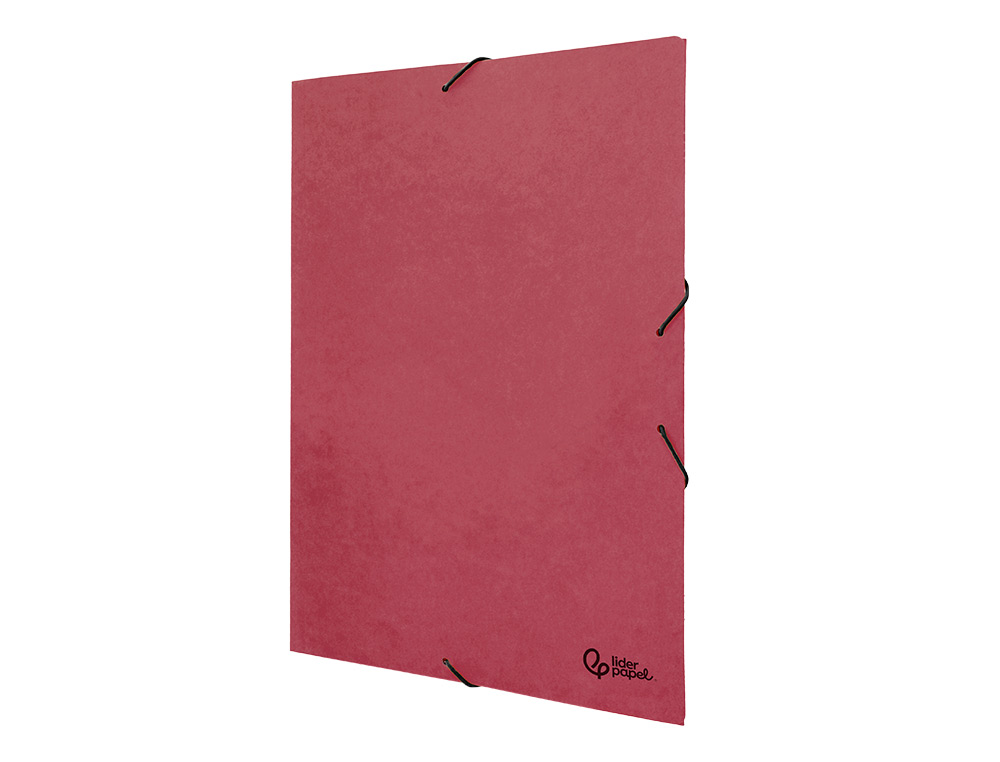 CARPETA LIDERPAPEL GOMAS TRES SOLAPAS CARTON PRESPAN A3 COLOR ROJO