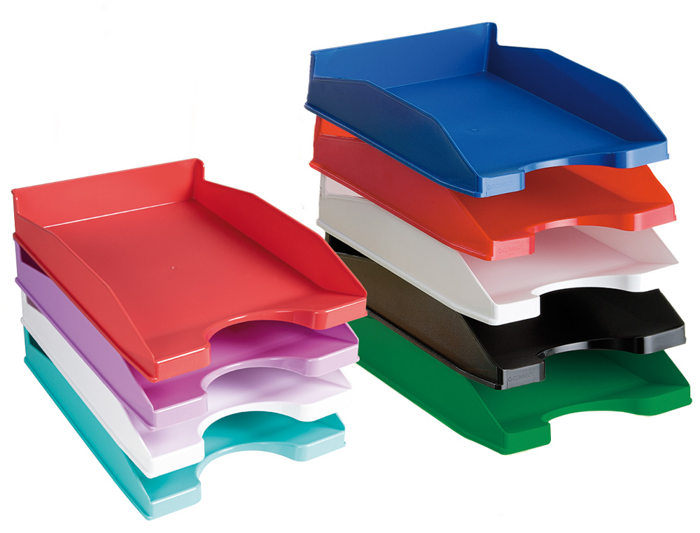 BANDEJA SOBREMESA PLASTICO Q-CONNECT NEGRO OPACO 100% RECICLADO 240X70X340 MM