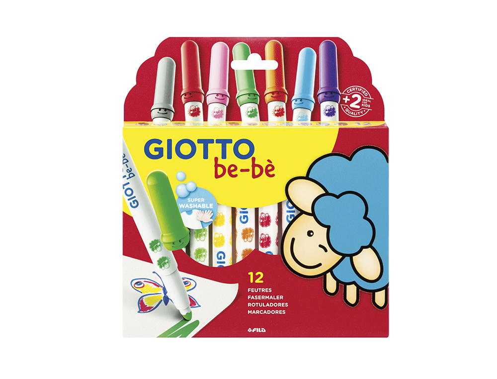 ROTULADOR GIOTTO SUPER BEBE CAJA DE 12 UNIDADES COLORES SURTIDOS