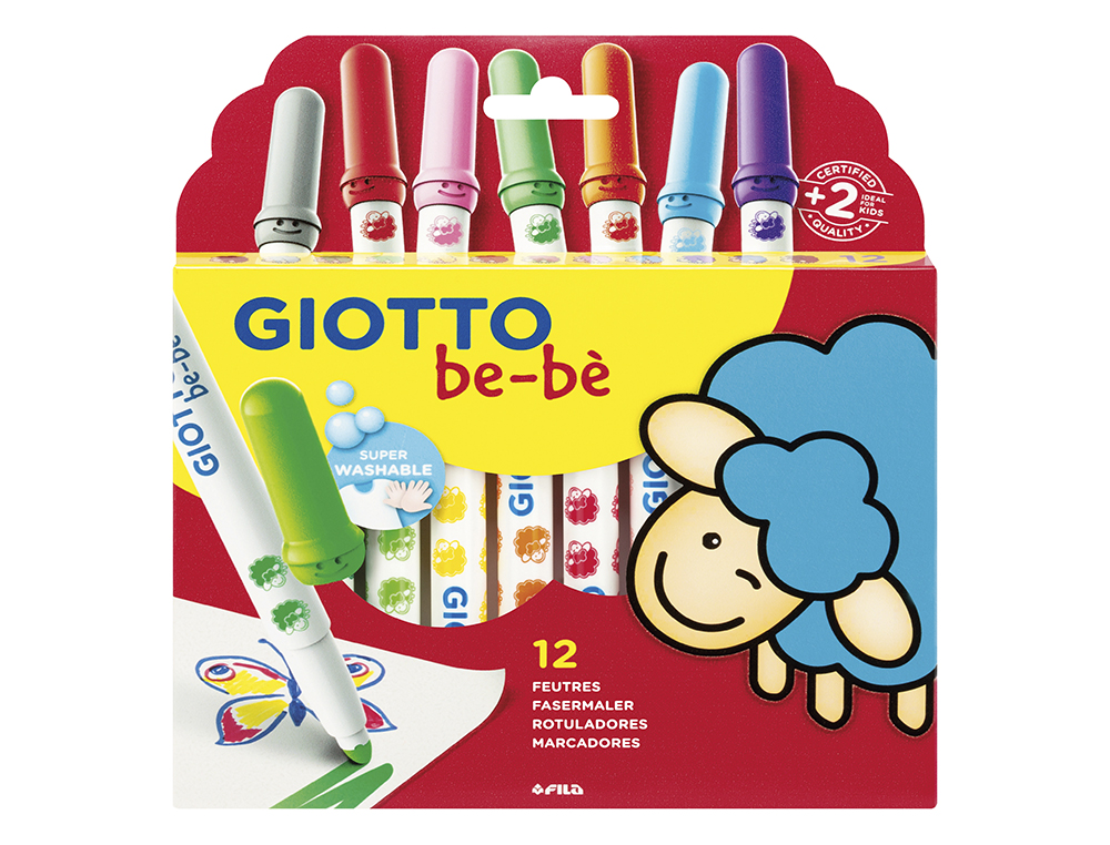 ROTULADOR GIOTTO SUPER BEBE CAJA DE 12 UNIDADES COLORES SURTIDOS