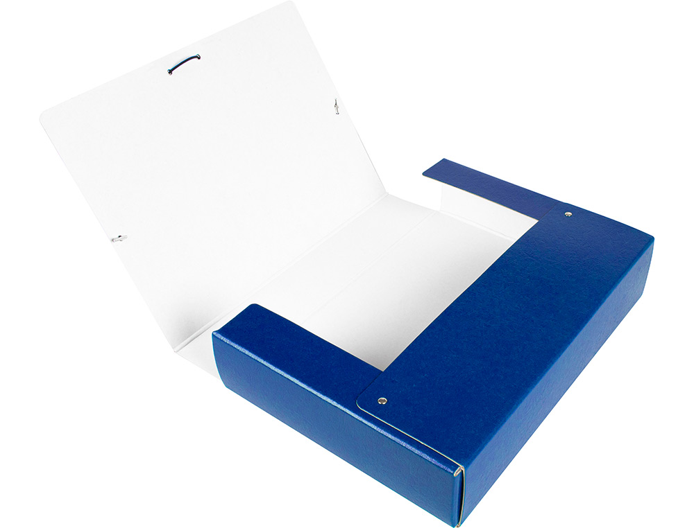CARPETA PROYECTOS LIDERPAPEL FOLIO LOMO 70MM CARTON GOFRADO AZUL