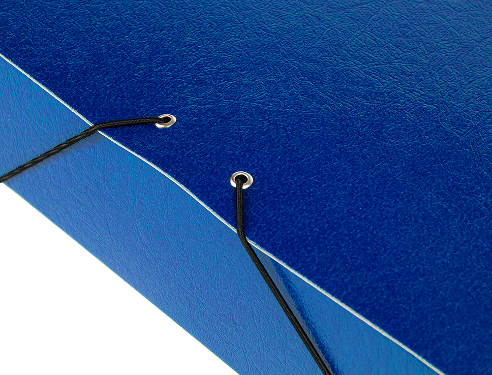 CARPETA PROYECTOS LIDERPAPEL FOLIO LOMO 70MM CARTON GOFRADO AZUL