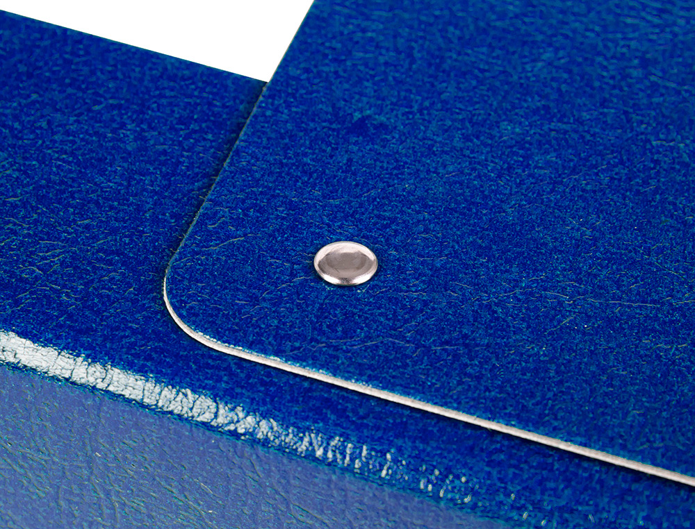 CARPETA PROYECTOS LIDERPAPEL FOLIO LOMO 70MM CARTON GOFRADO AZUL