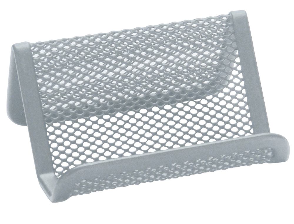 PORTATARJETAS Q-CONNECT METALICO PLATA 11X7,5X5 CM