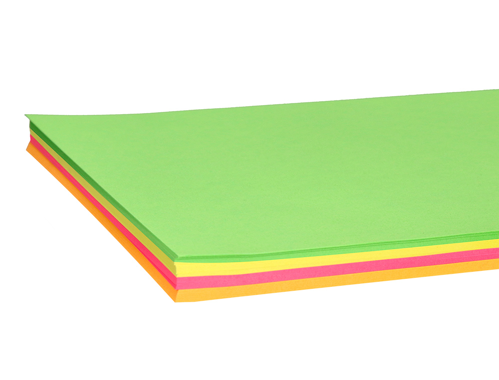 PAPEL COLOR LIDERPAPEL A4 75GR NEON 4 COLORES SURTIDOS PAQUETE DE 100 HOJAS