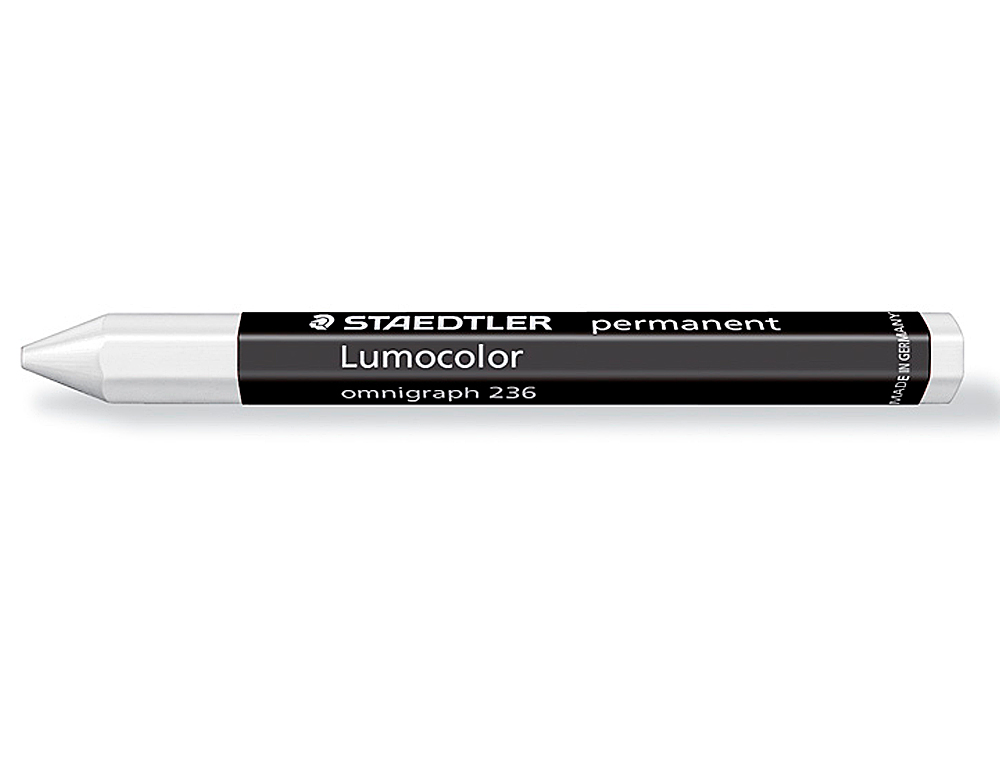 CERA STAEDTLER PARA MARCAR BLANCO LUMOCOLOR PERMANENTE OMNIGRAPH 236 CAJA DE 12 UNIDADES