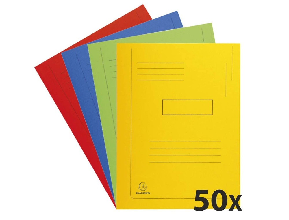 SUBCARPETA CARTULINA RECICLADA EXACOMPTA A4 COLORES SURTIDOS 280G/M2 CON 2 SOLAPAS INTERIOR