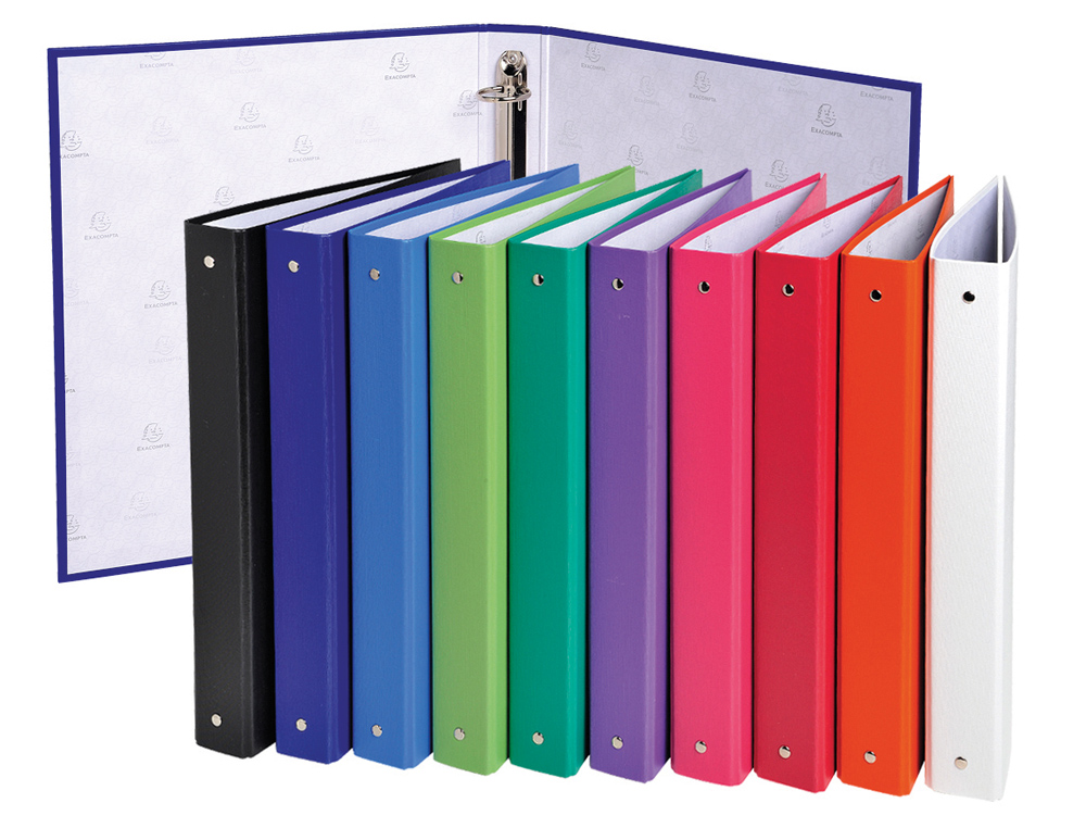 CARPETA DE 2 ANILLAS 30MM REDONDAS EXACOMPTA A4 CARTON FORRADO COLORES SURTIDOS