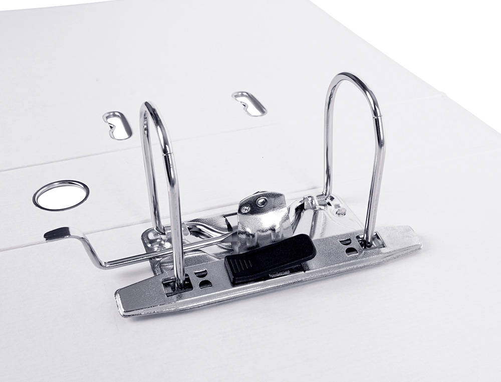ARCHIVADOR DE PALANCA LIDERPAPEL A4 DOCUMENTA FORRADO PVC CON RADO LOMO 75MMBLANCO COMPRESOR METALICO