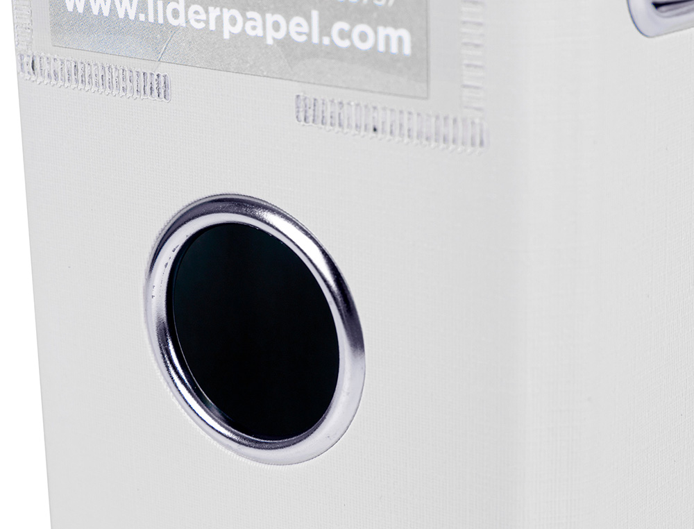 ARCHIVADOR DE PALANCA LIDERPAPEL A4 DOCUMENTA FORRADO PVC CON RADO LOMO 75MMBLANCO COMPRESOR METALICO