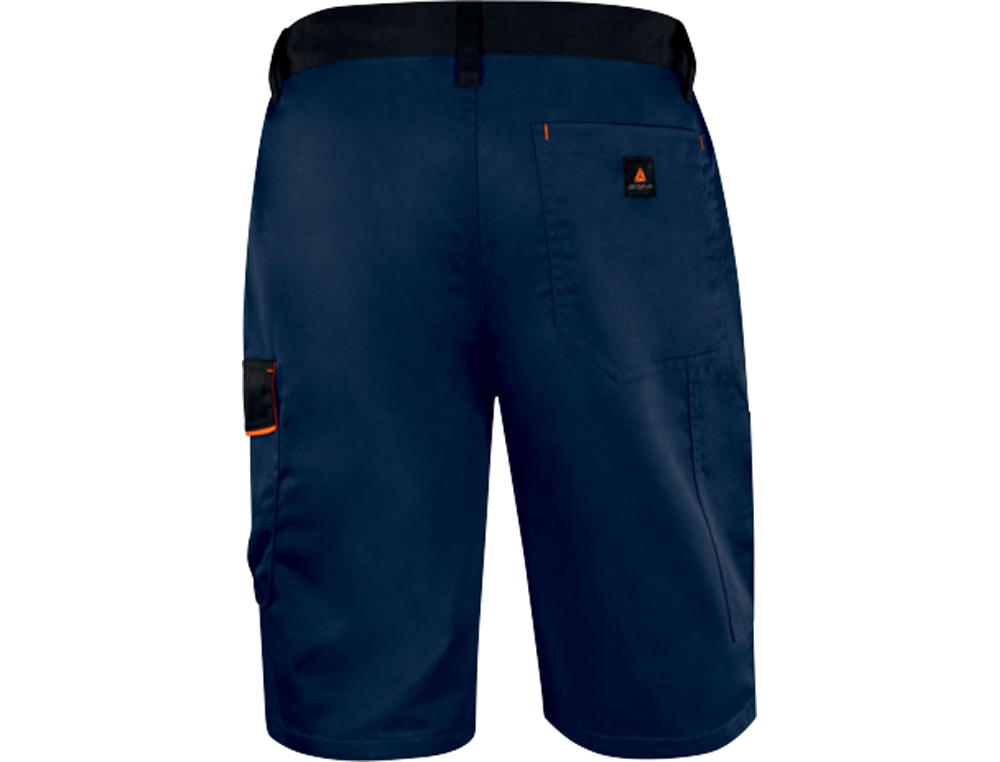 PANTALON DE TRABAJO DELTAPLUS BERMUDA CINTURA AJUSTABLE 5 BOLSILLOS COLOR AZUL NARANJATALLA M