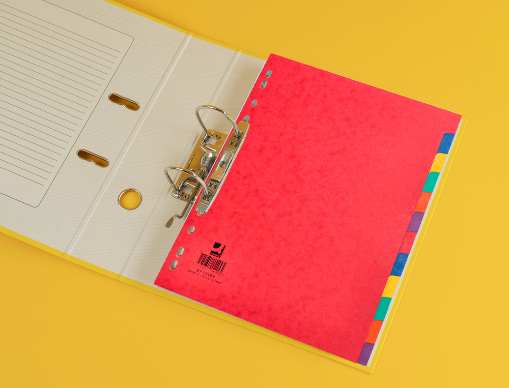 SEPARADOR Q-CONNECT CARTULINA BRILLO JUEGO DE 12 SEPARADORES DIN A4+