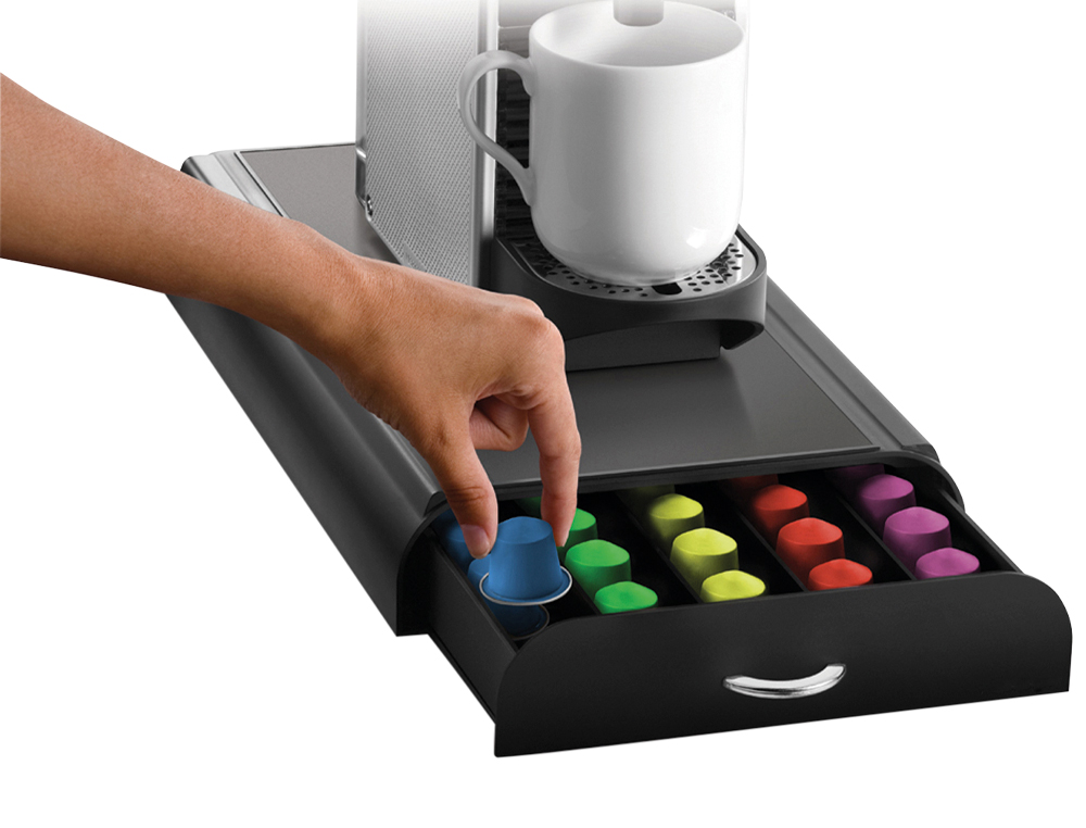 CAJON ORGANIZADOR CEP POLIESTIRENO CON 5 COMPARTIMENTOS COLOR NEGRO ESPECIAL CAPSULAS MONODOSIS