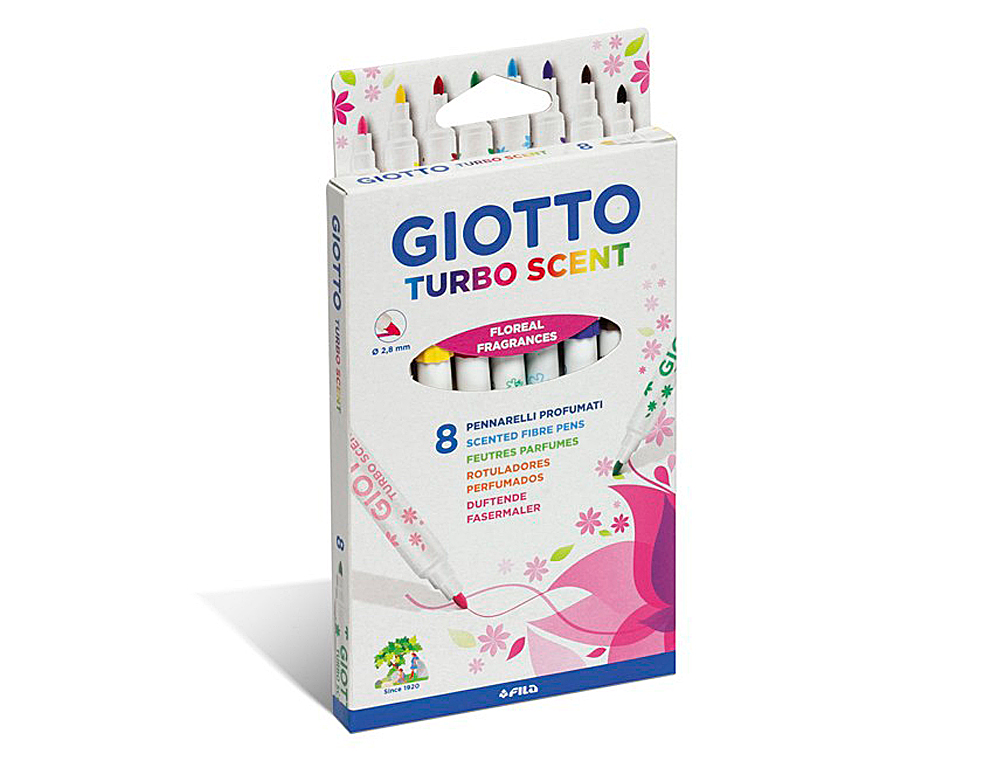 ROTULADOR GIOTTO TURBO SCENT FRAGANCIAS FLORALES CAJA DE 8 UNIDADES