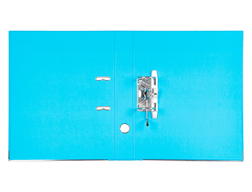 ARCHIVADOR DE PALANCA LIDERPAPEL FOLIO DOCUMENTA FORRADO PVC CON RADO LOMO 52 MM CELESTE COMPRESOR METALICO
