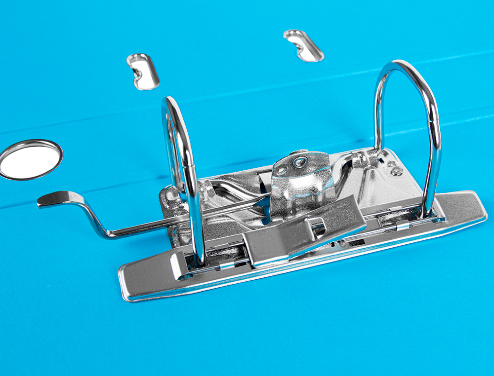 ARCHIVADOR DE PALANCA LIDERPAPEL FOLIO DOCUMENTA FORRADO PVC CON RADO LOMO 52 MM CELESTE COMPRESOR METALICO