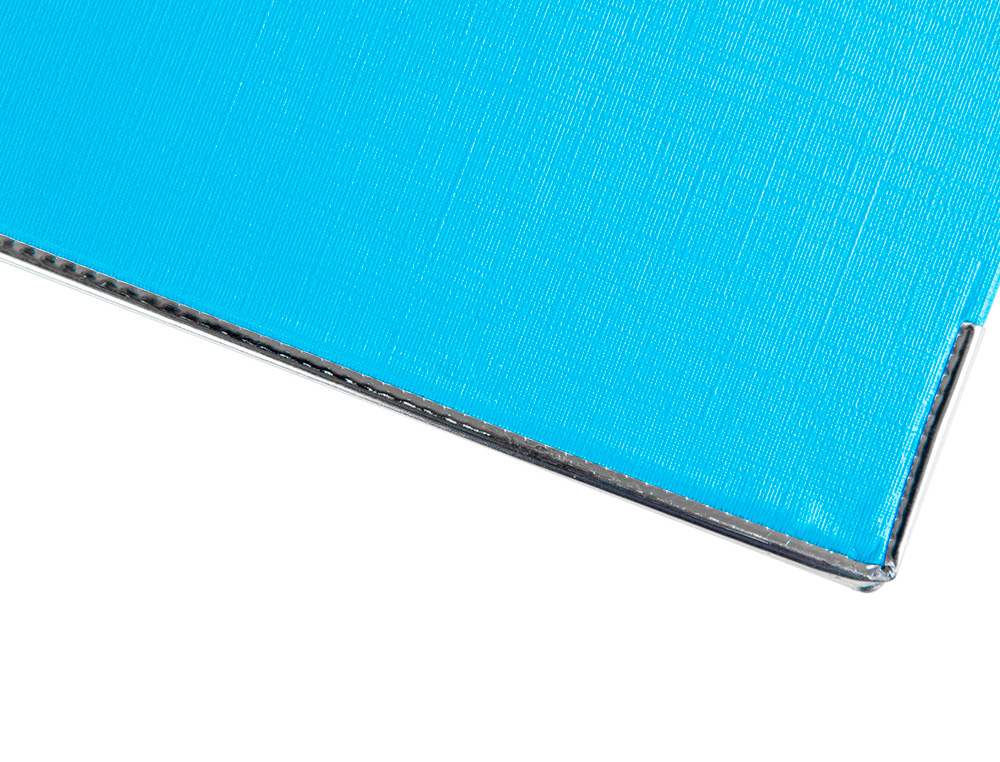 ARCHIVADOR DE PALANCA LIDERPAPEL FOLIO DOCUMENTA FORRADO PVC CON RADO LOMO 52 MM CELESTE COMPRESOR METALICO