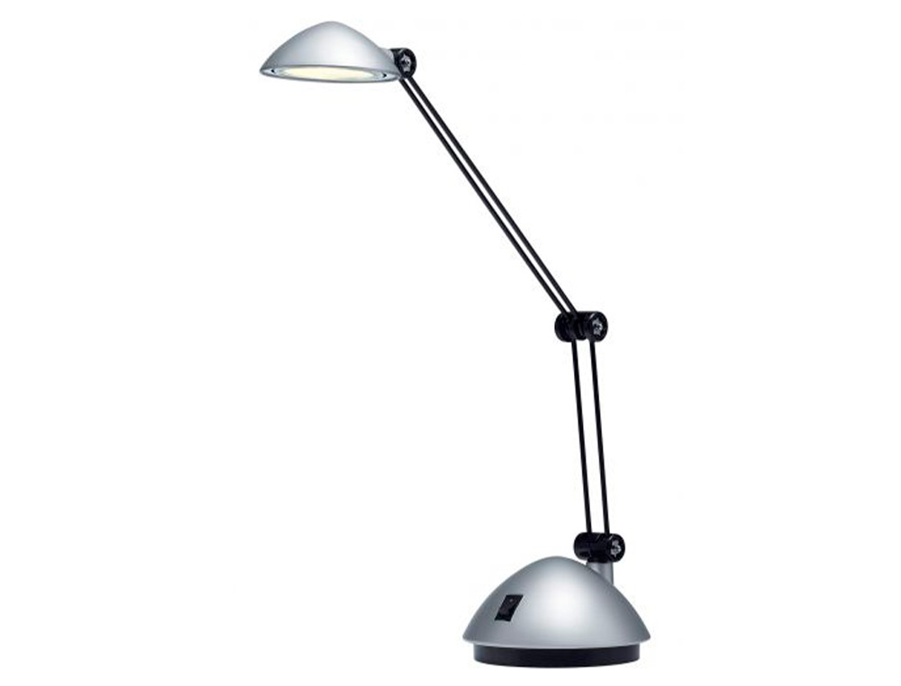 LAMPARA DE ESCRITORIO ARCHIVO 2000 LED 3W 200LM BRAZO ARTICULADO LUZ CALIDA PLATA METALIZADO