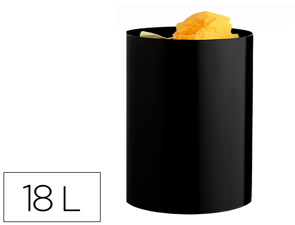 PAPELERA PLASTICO ARCHIVO 2000 ECOGREEN 100% RECICLADA 18 LITROS COLOR NEGRO 260X335 MM