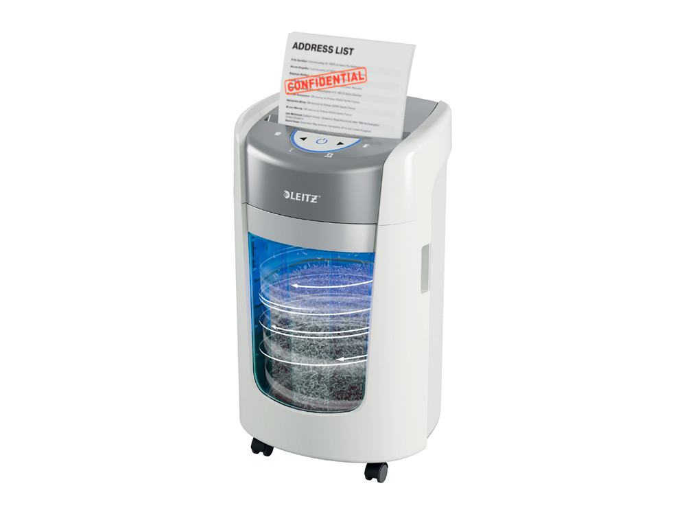 DESTRUCTORA DE DOCUMENTOS LEITZ OPTIMAX 225 HOME OFFICE P5 CAPACIDAD CORTE 6 HOJAS DESTRUYE GRAPAS CLIPS 15