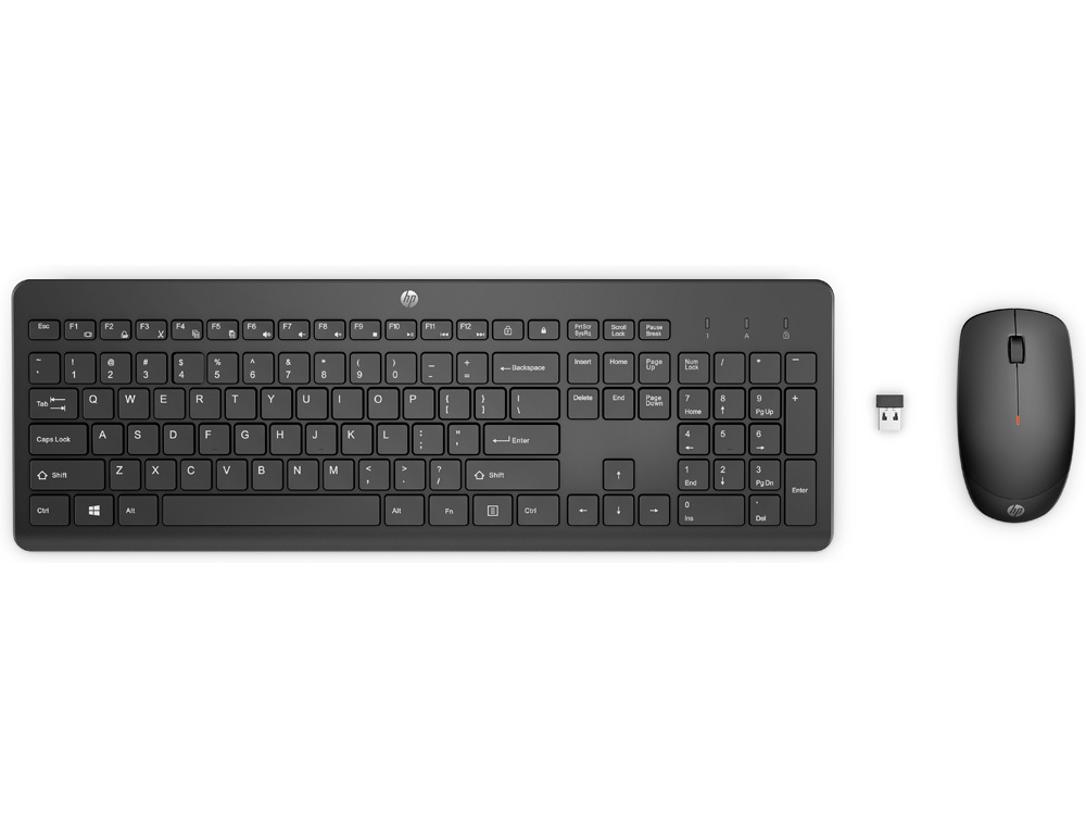SET TECLADO+RATON HP 230 INALAMBRICO COLOR NEGRO