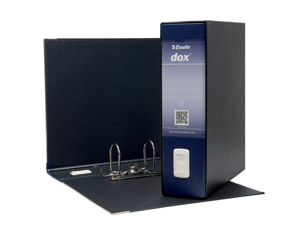 ARCHIVADOR DE PALANCA REXEL DOX DIN A4 CARTON FORRADO LOMO 80 MM CON CAJA COLOR AZUL
