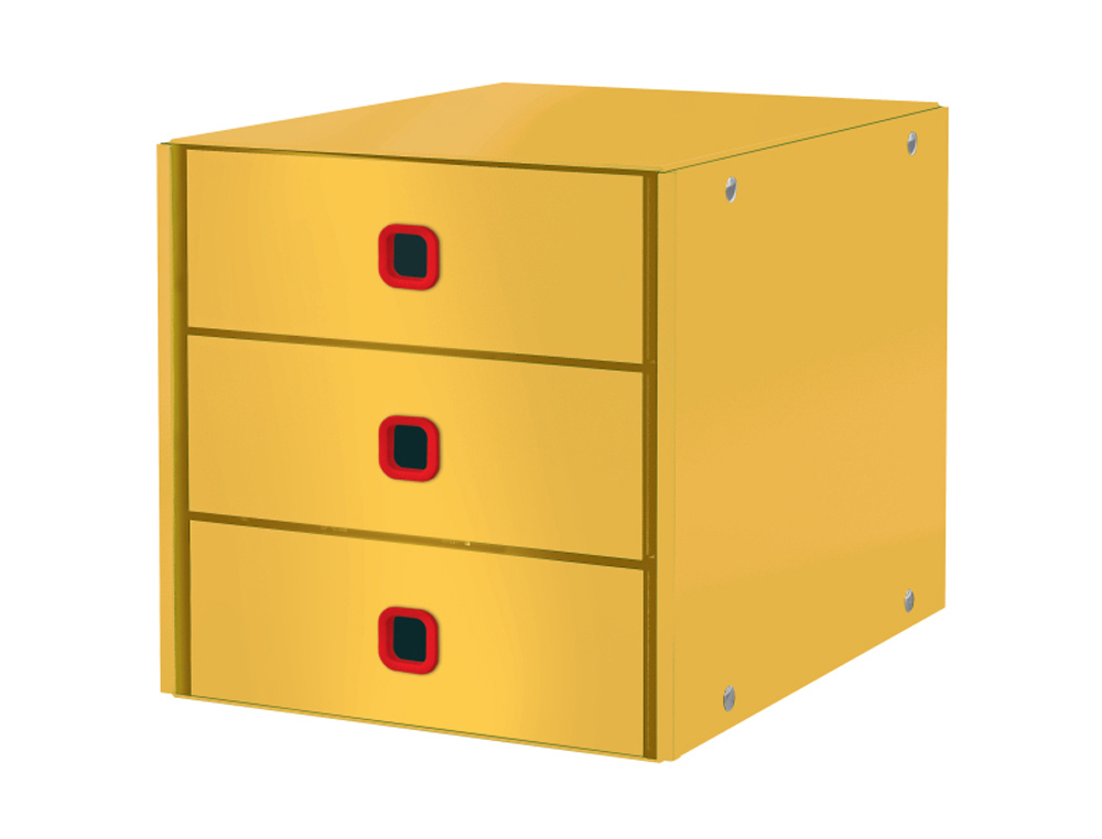 FICHERO CAJONES SOBREMESA LEITZ CLICK&STORE COSY 3 CAJONES COLOR AMARILLO 290X283X360 MM