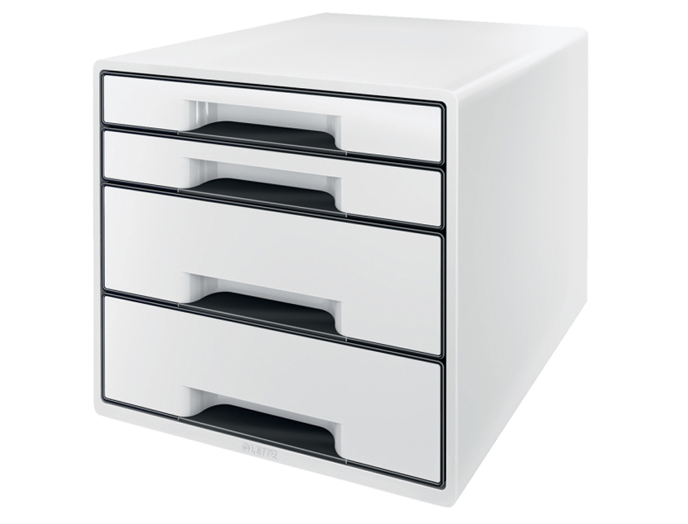 FICHERO CAJONES SOBREMESA LEITZ WOW DESK CUBE 4 CAJONES COLOR NEGRO/BLANCO 287X270X363 MM