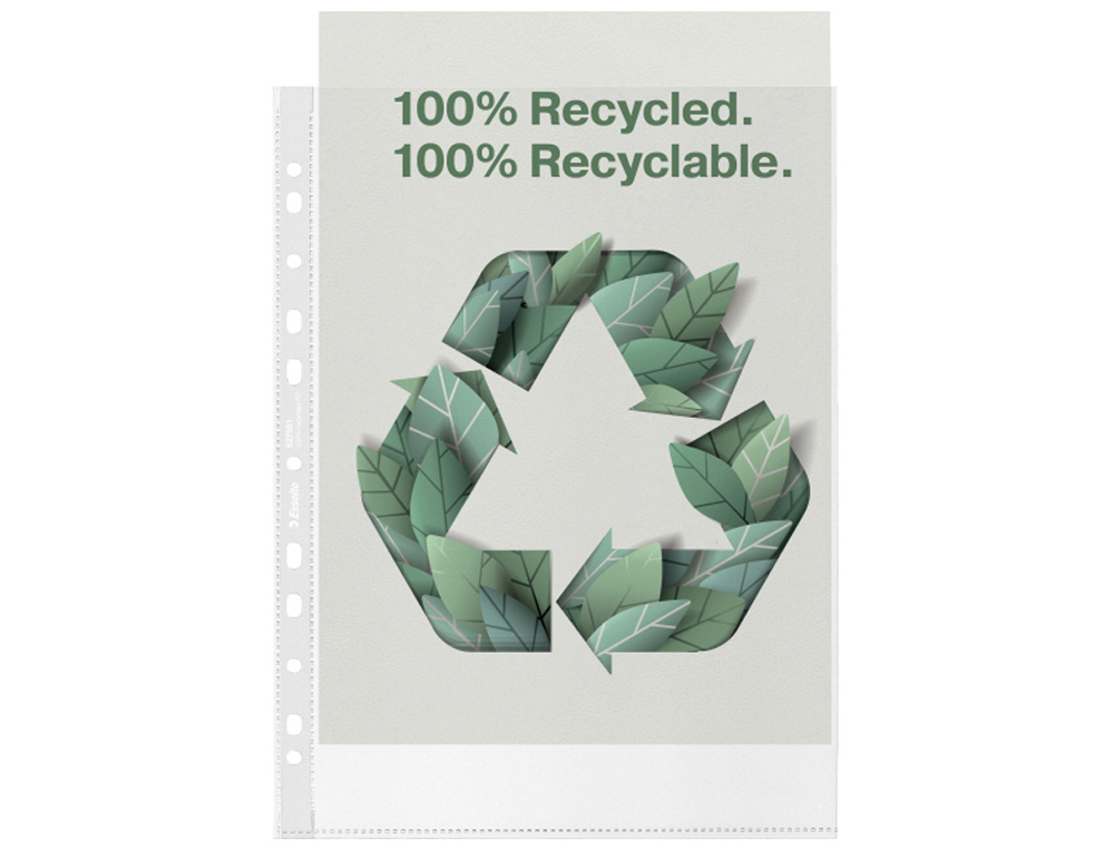 FUNDA MULTITALADRO ESSELTE DIN A4 POLIPROPILENO RECICLADO 100 MC 11 TALADROS CON REFUERZO PIEL DE NARANJA