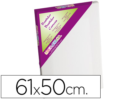 BASTIDOR LIDERPAPEL 12F LIENZO GRAPADO TRASERO ALGODON 100% MARCO PAWLONIA 1,8X3,8 CM BORDES MADERA 61X50 CM