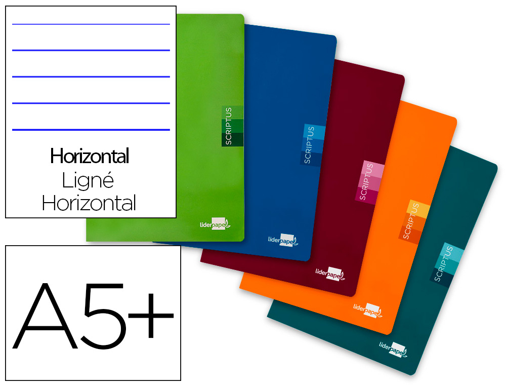 LIBRETA LIDERPAPEL SCRIPTUS A5 PLUS 48 HOJAS 90GR HORIZONTAL CON MARGEN