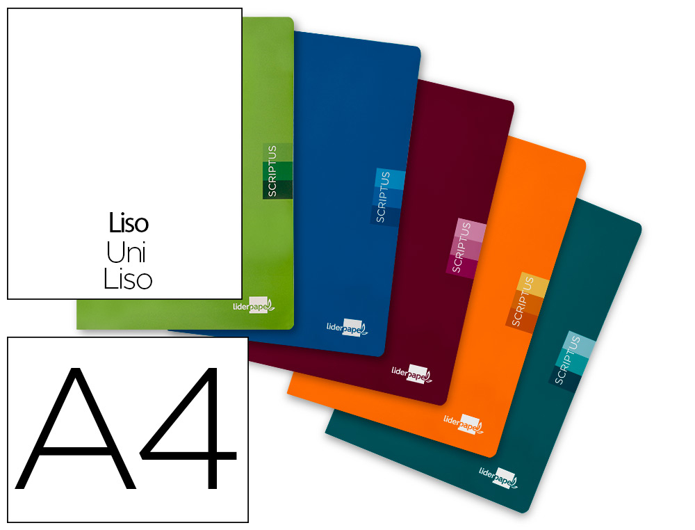 LIBRETA LIDERPAPEL SCRIPTUS A4 48 HOJAS 90GR LISO SIN MARGEN