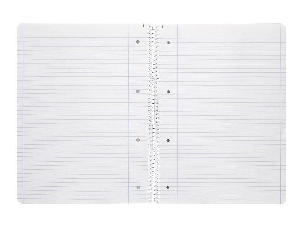 CUADERNO ESPIRAL LIDERPAPEL A4 MICRO SMART TAPA BLANDA 80H 60GR HORIZONTAL 7MM DOBLE MARGEN 4 TALADROS COLORES